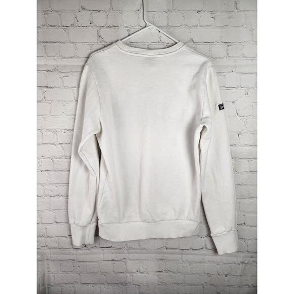 Superdry Vintage Sweatshirt Sz S Mens White Green Long Sleeve Pullover Crew Neck - Picture 5 of 7